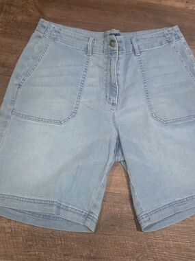 J. Jill Light Blue Denim Jean Shorts, Size 14